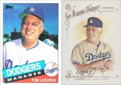 1985 Topps and 2014 Allen & Ginter Lasorda Cards 1985 Topps and 2014 Allen & Ginter Lasorda Cards